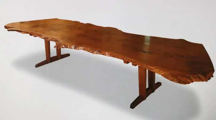 Photo courtesy of CBS News A table designed and crafted by George Nakashima